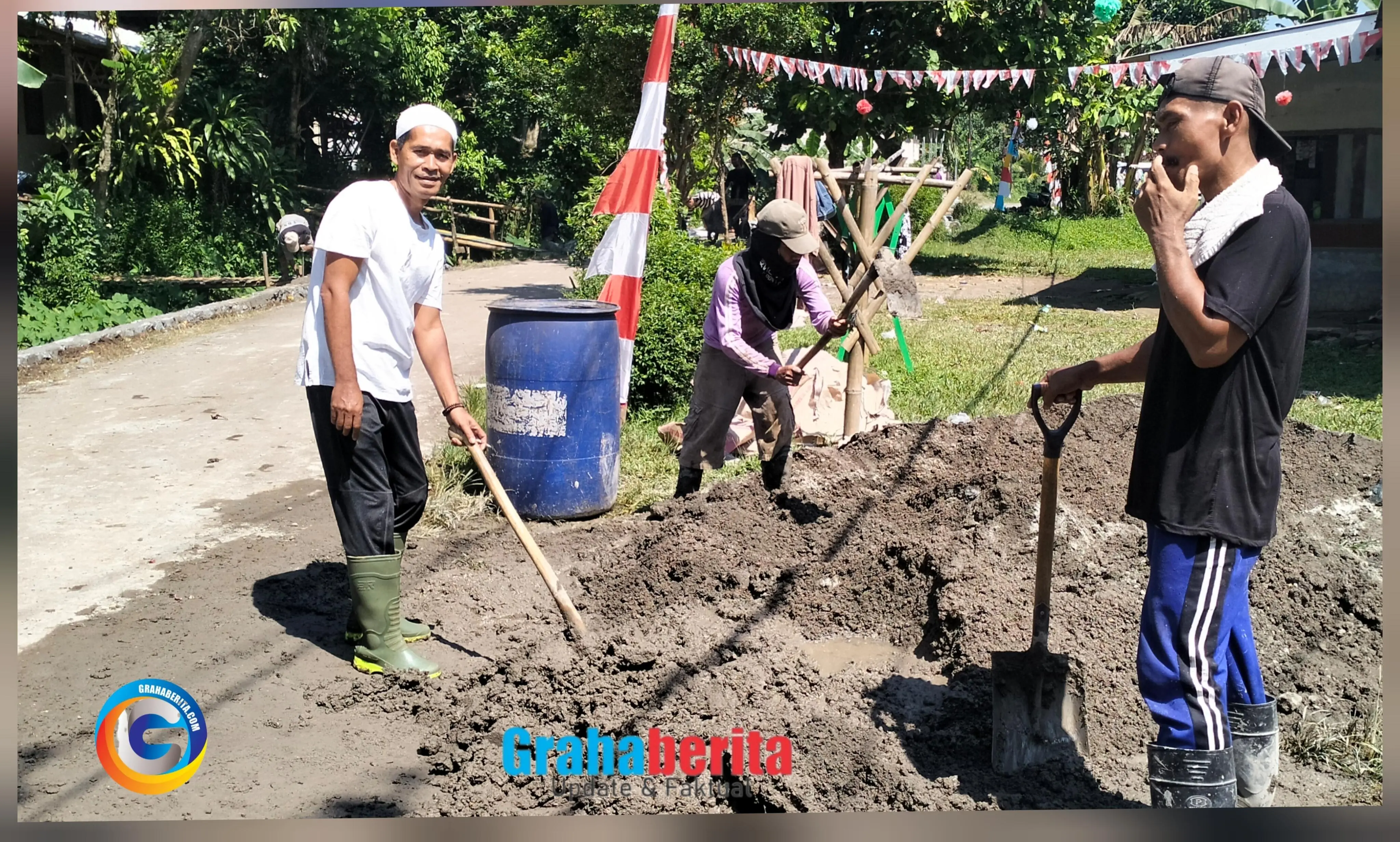Desa Putat Nutug Bangun TPT Drainase Kali Cibeuteung Udik Antisipasi Longsor Sumber Anggaran Bankeu APBD Tahun 2025